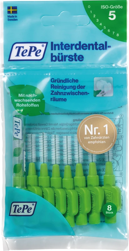 TePe® Interdentalbürsten Original Packung 8 Stück grün, Ø 0,8 mm