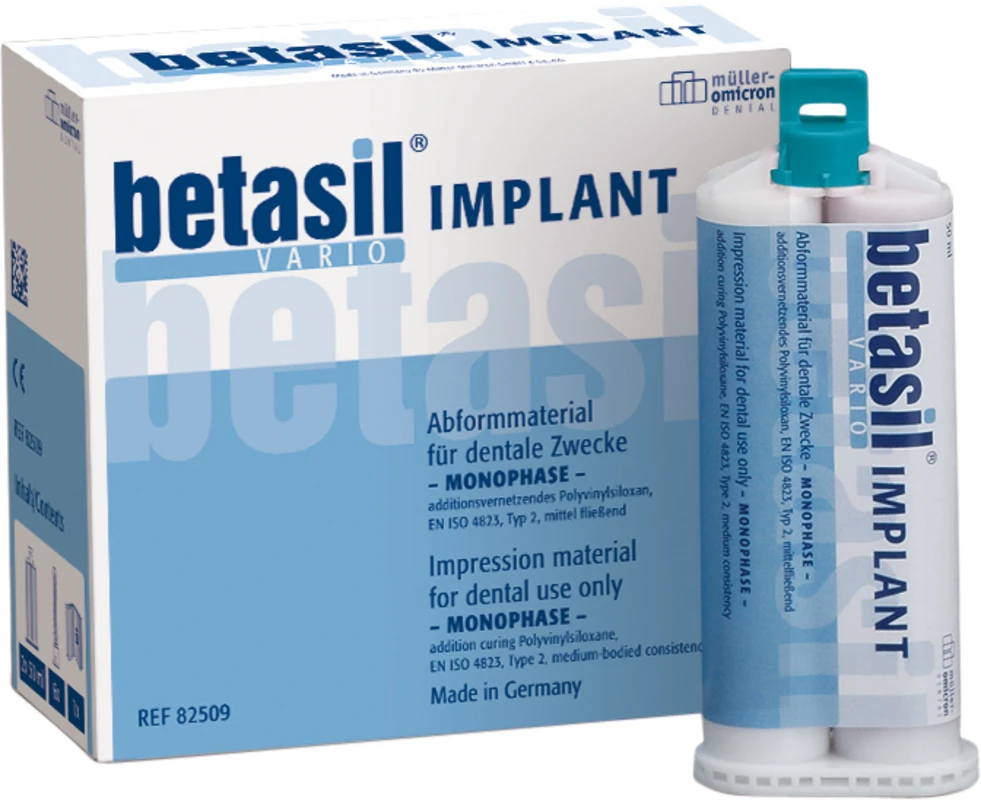 betasil® VARIO IMPLANT Packung 2 x 50 ml Kartusche, 6 Mixing Tips grün
