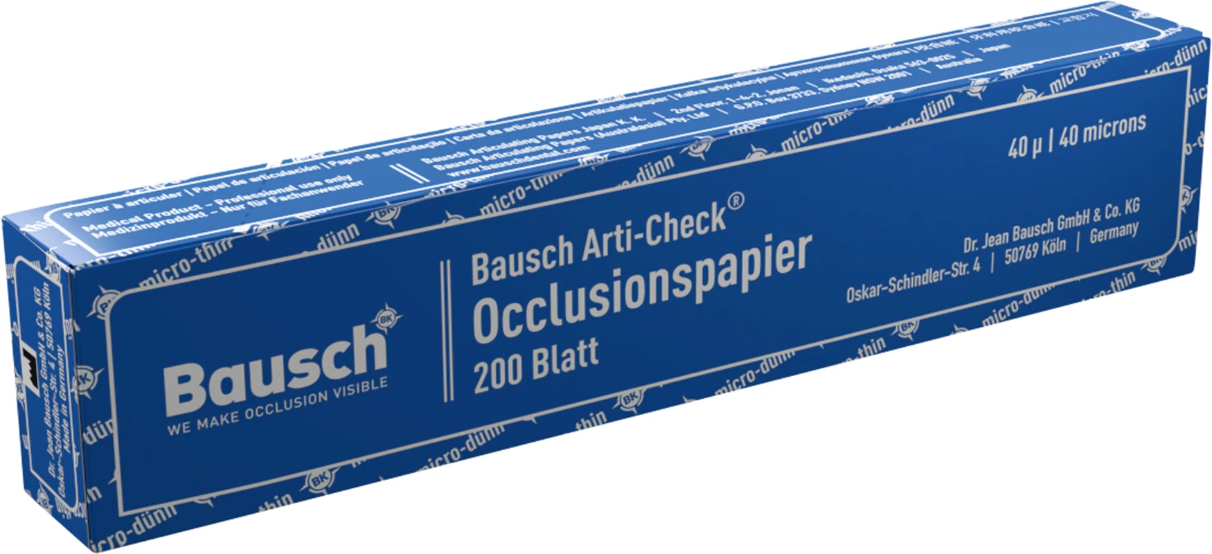 Occlusionspapier Arti-Check® 40 µ Packung 200 Streifen blau, BK 09