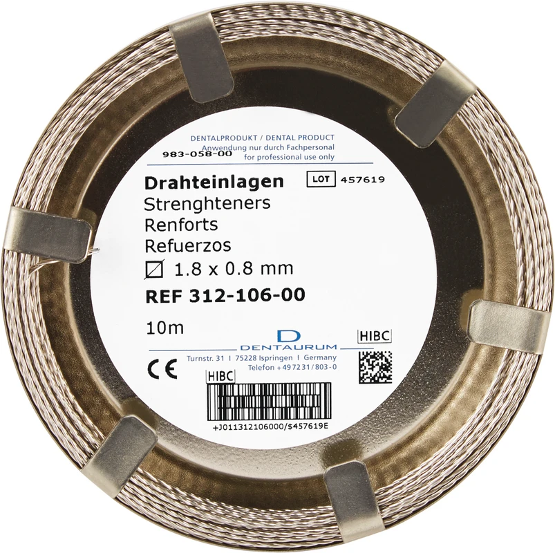 Drahteinlagen Rolle 10 m verseilt, flach gewalzt, Ø 1,80 x 0,80 mm