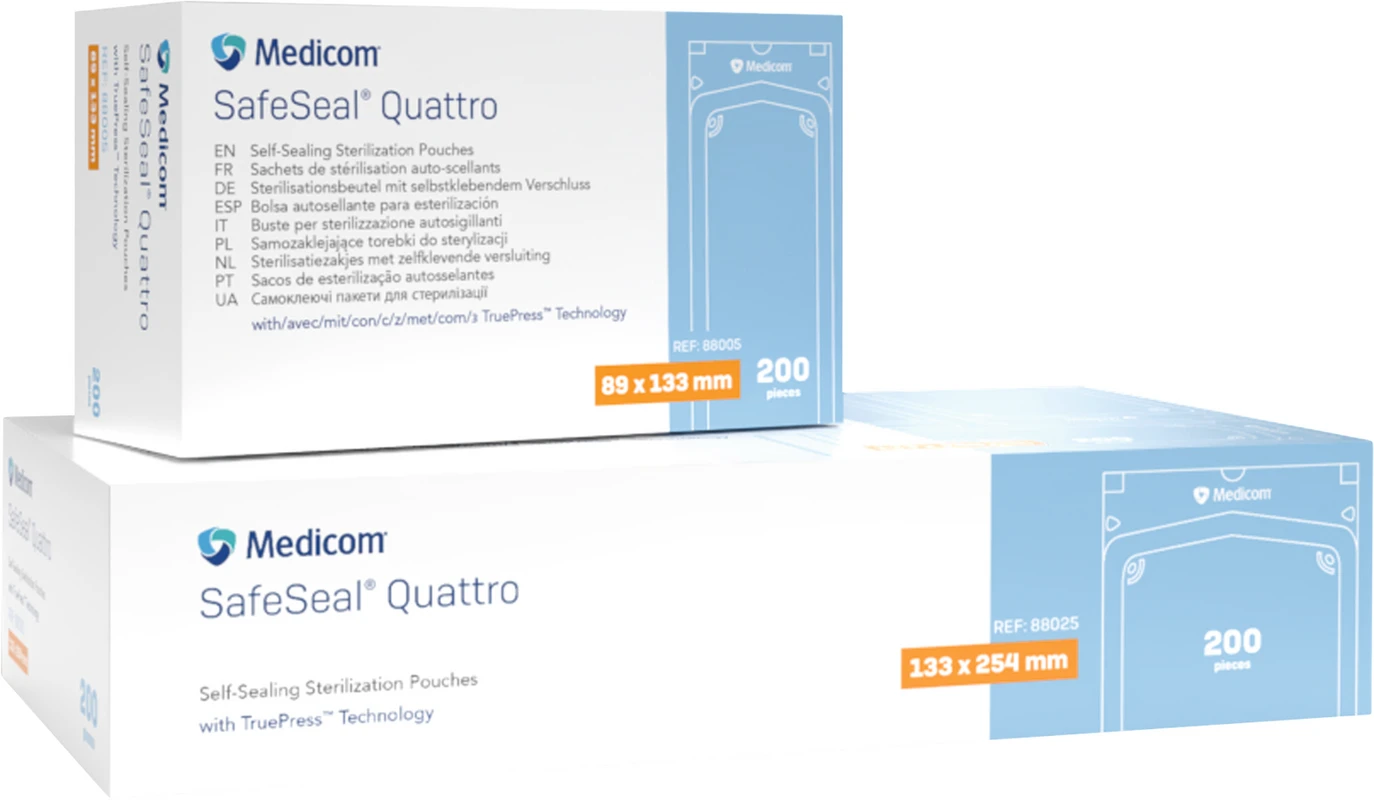 Medicom® SafeSeal® Quattro Sterilisationstüten Packung 200 Stück 89 x 229 mm