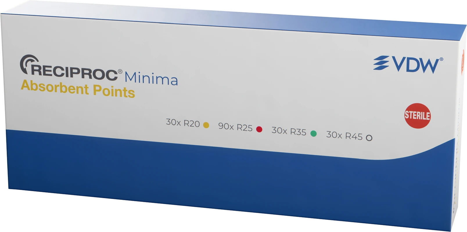 Reciproc® Minima Papierspitzen Sortiment 180 Stück Größe (30 x R20, 90 x R25, 30 x R35, 30 x R45)