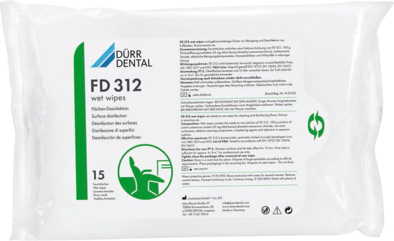 FD 312 wet wipes Flächen-Desinfektion Dürr Dental