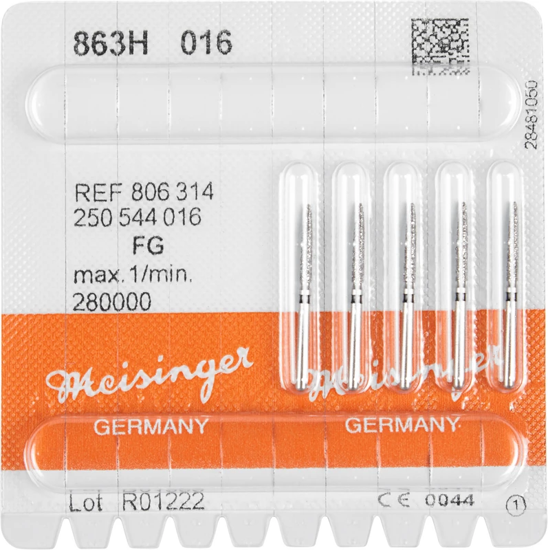 Diamanten 863 Packung 5 Stück schwarz super grob, FG, Figur 250 Flamme, 10 mm, ISO 016