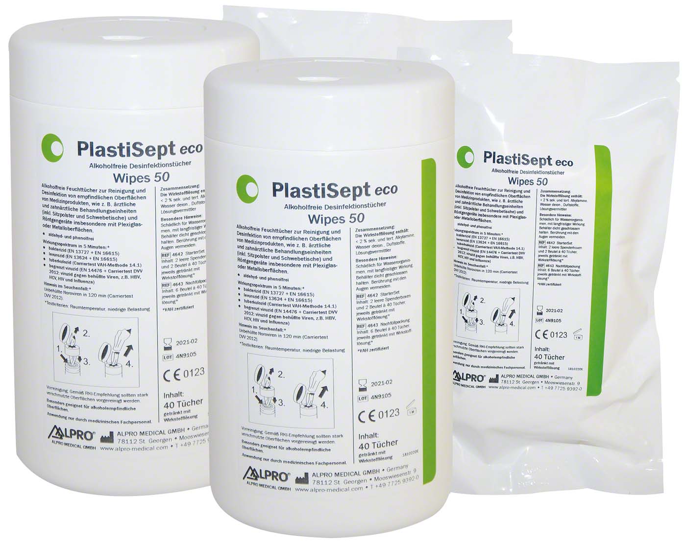 PlastiSept eco Wipes 50 ALPRO MEDICAL