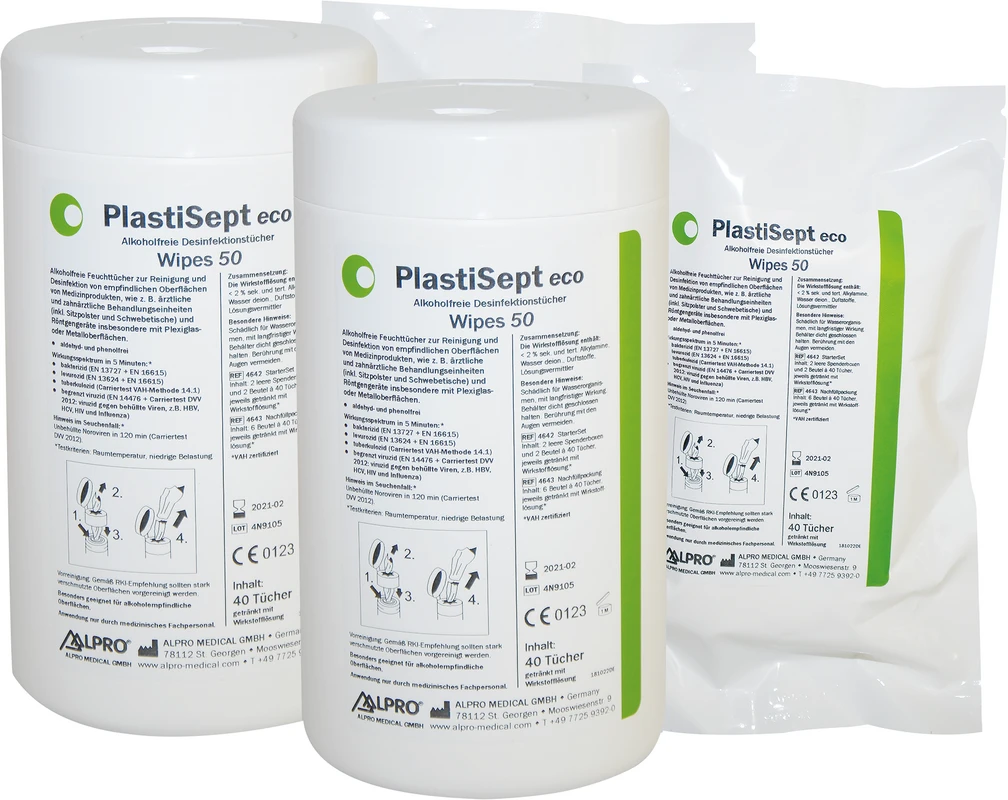 PlastiSept eco Wipes 50 ALPRO MEDICAL