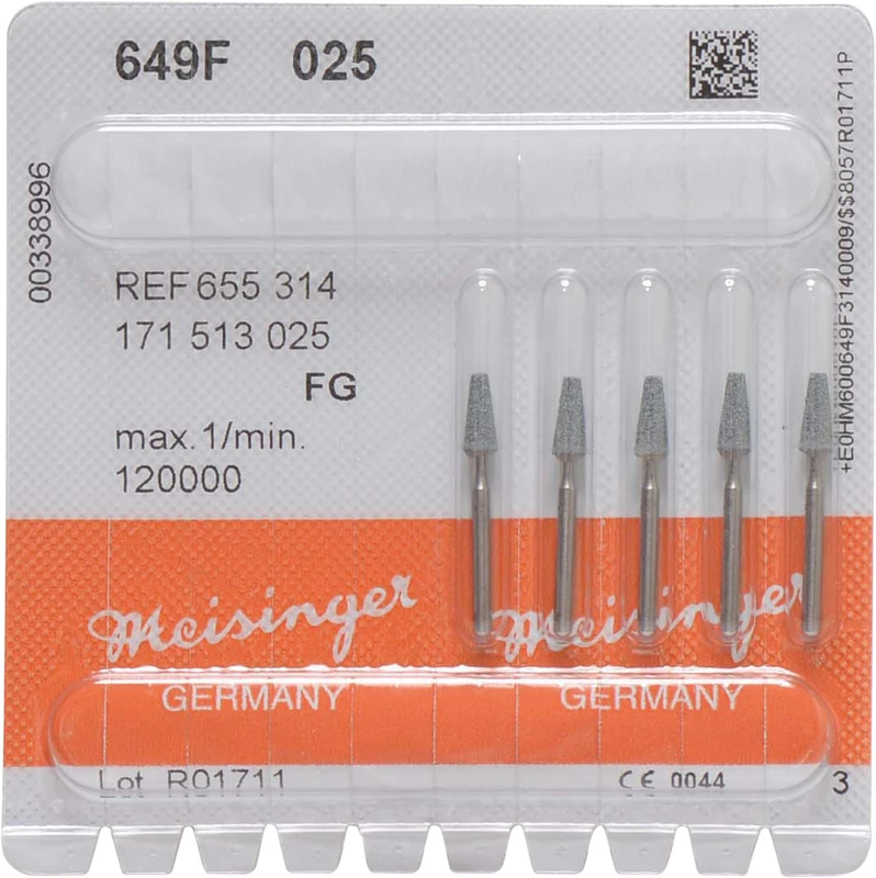 Keramische Schleifer 649 Packung 5 Stück grün fein, FG, Figur 171, 6 mm, ISO 025