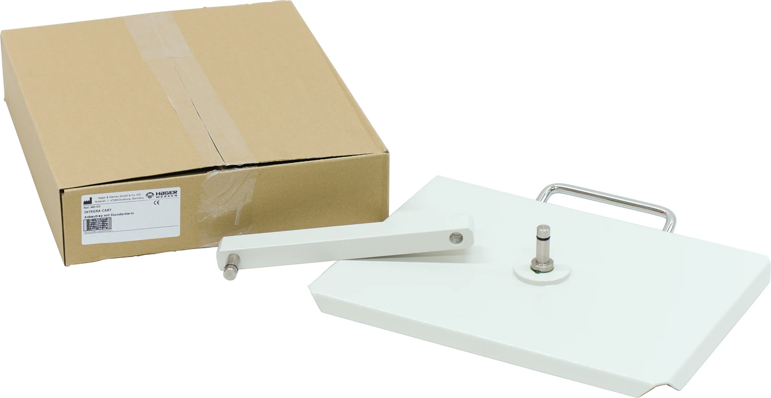 Integra® Anbautray Stück mit Schwenkarm ohne Rohrflansch