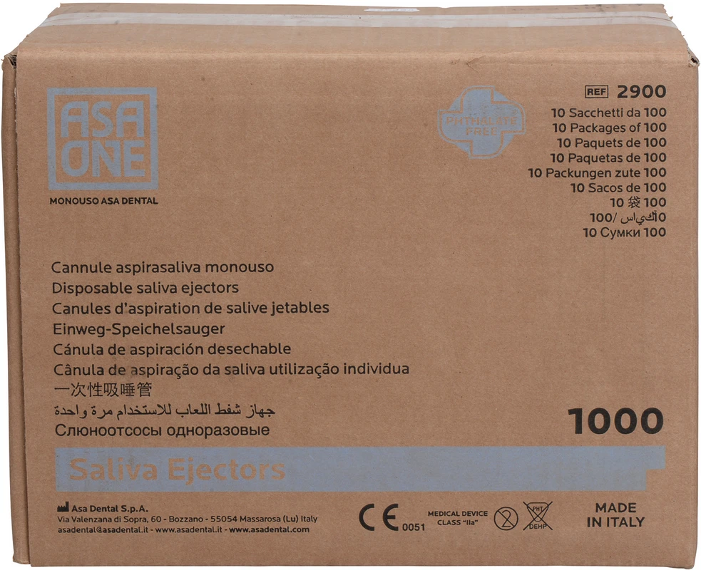 Speichelsauger Karton 10 x 100 Stück 15 cm blau, lose Kappe