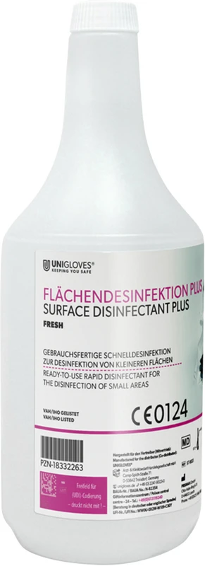 UNIGLOVES Flächendesinfektion PLUS Flasche 1 Liter fresh