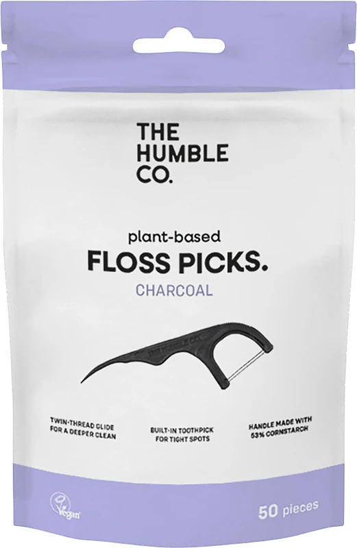 Humble Floss Picks Beutel 50 Stück charcoal mint