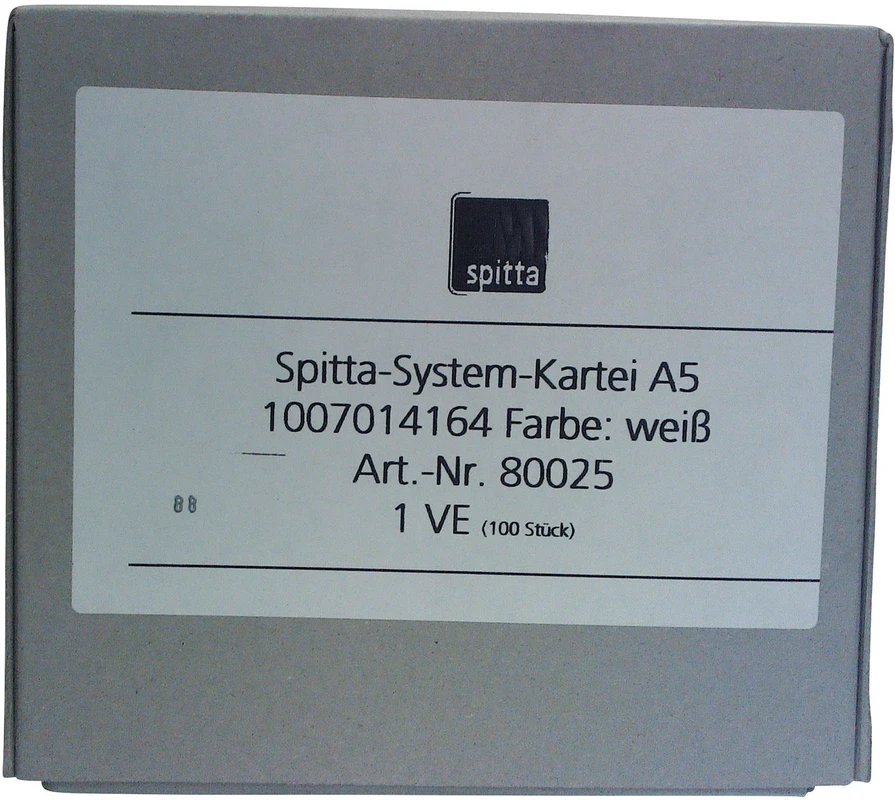 System Karteikarten A5 Packung 100 Stück weiß System Karteikarten A5 Spitta Verlag