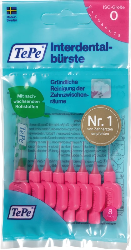 TePe® Interdentalbürsten Original Packung 8 Stück pink, Ø 0,4 mm