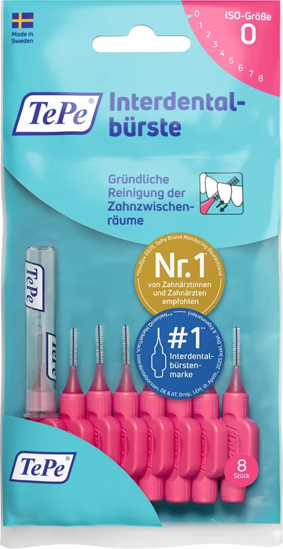 TePe® Interdentalbürsten Original Packung 8 Stück pink, Ø 0,4 mm