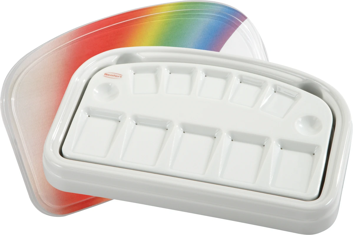 Rainbow-Anmischplatte Stück inklusive Deckel und Kunststoffschale, 183 x 105 mm
