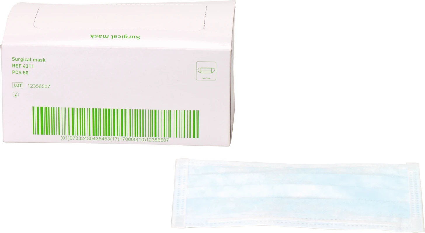 BARRIER® OP-Maske Standard Packung 50 Stück blau, mit Ohrschlaufen