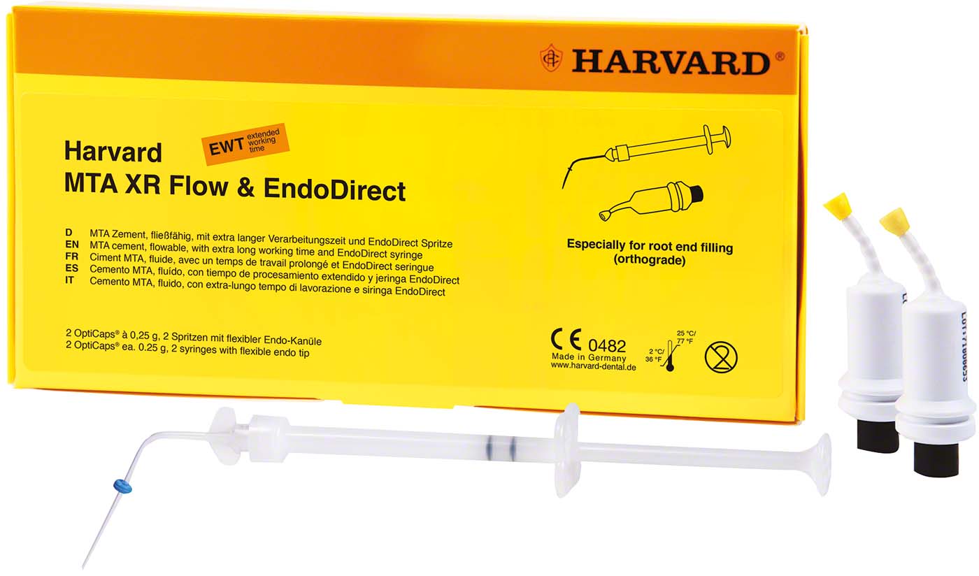 Harvard MTA XR Flow EWT OptiCaps® &amp; EndoDirect Spritze (MTA-Ortho plus EndoDirect) Harvard Dental International