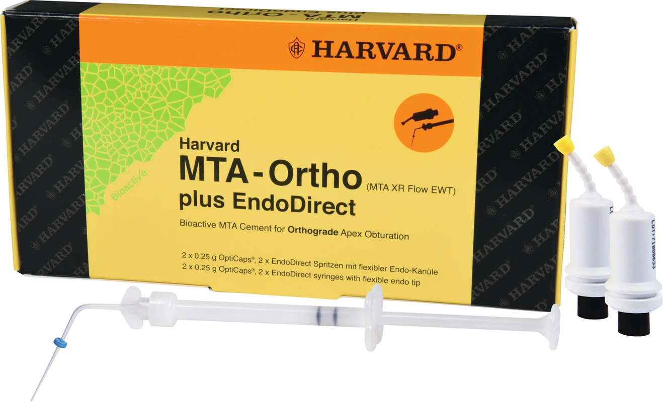 Harvard MTA XR Flow EWT OptiCaps® &amp; EndoDirect Spritze (MTA-Ortho plus EndoDirect) Harvard Dental International