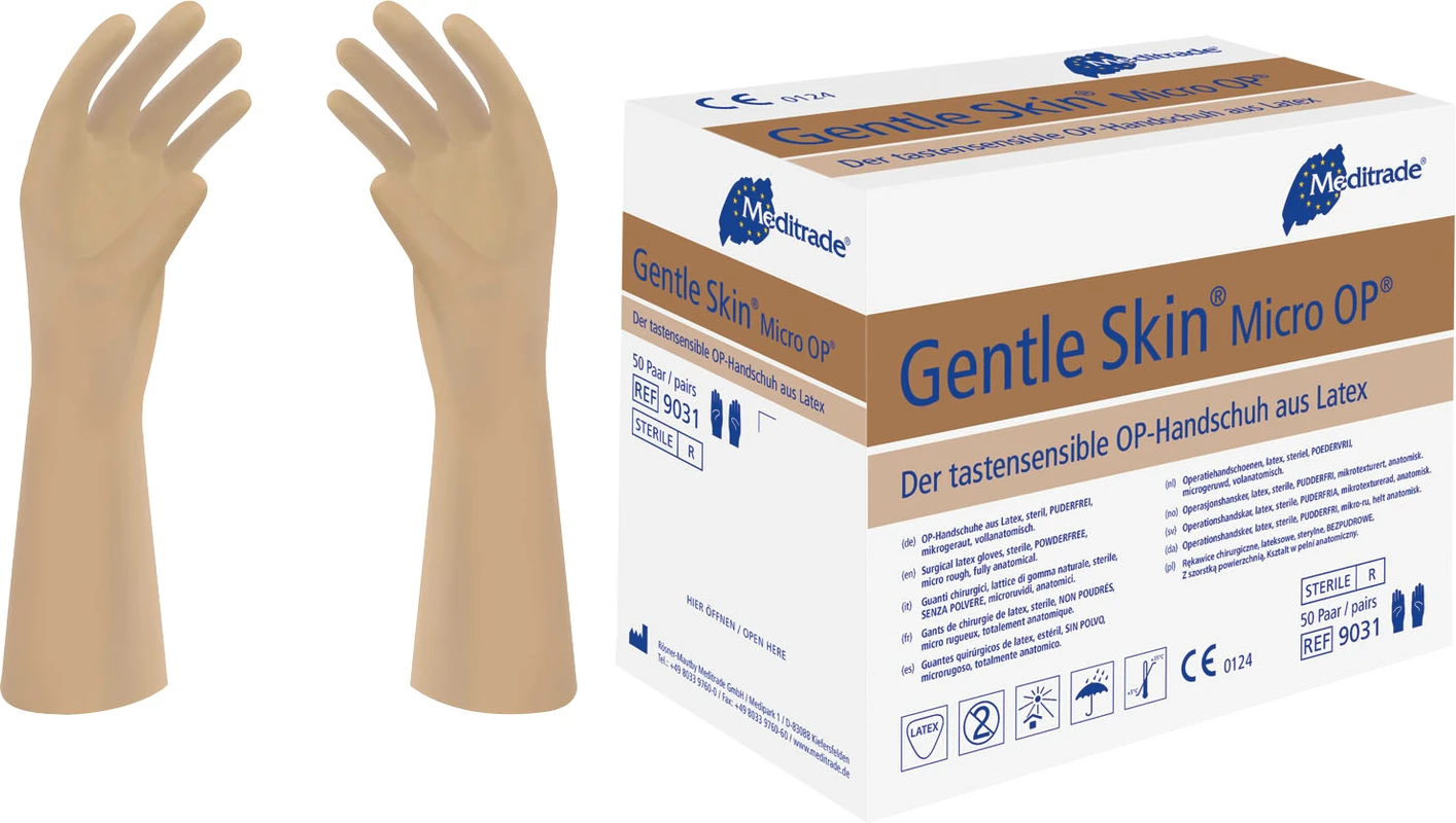 Gentle® Skin Micro OP® Packung 50 Paar puderfrei, braun, Größe 7