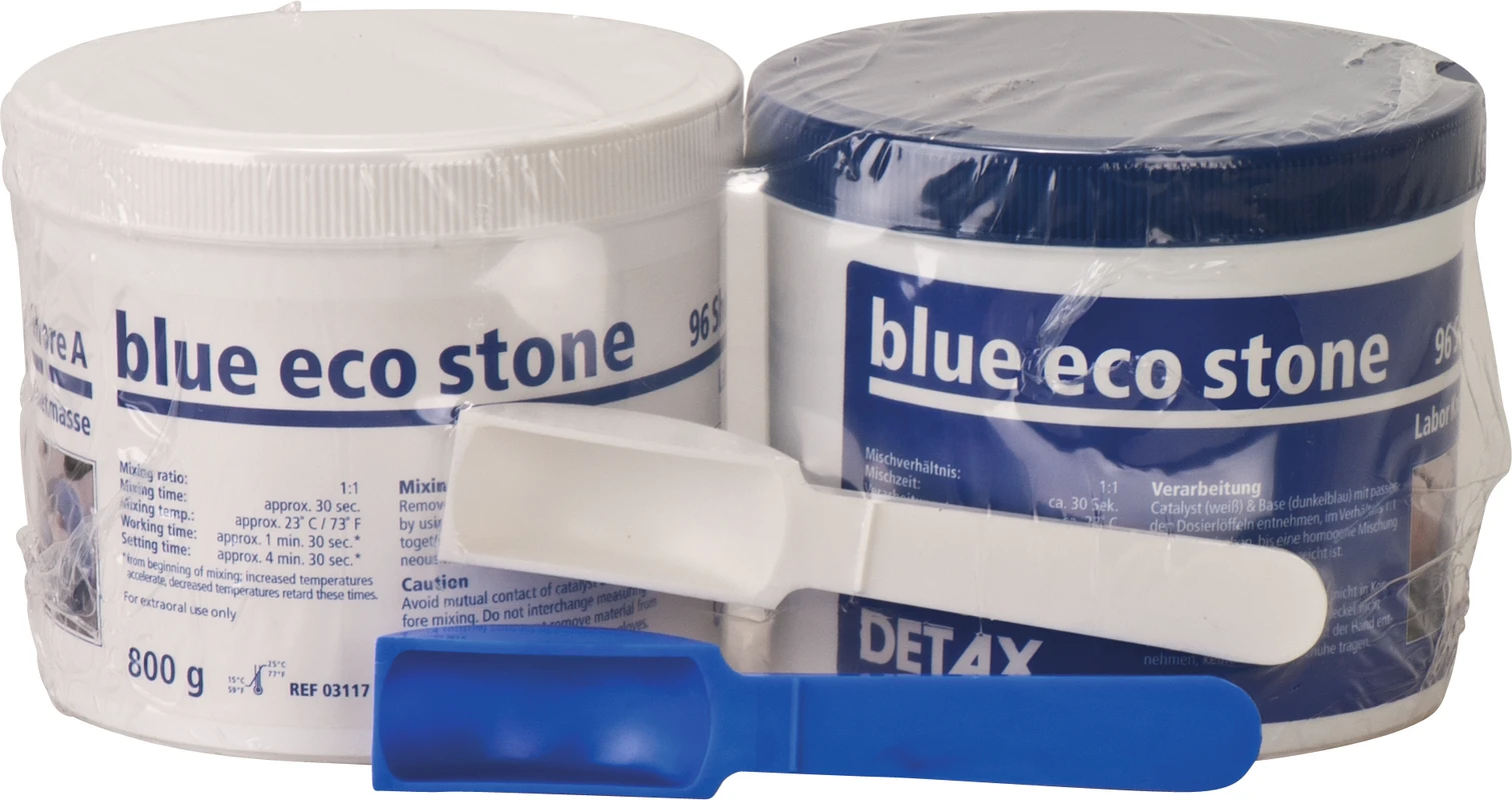 blue eco stone Standardpackung 800 g Base, 800 g Katalysator, 2 Dosierlöffel