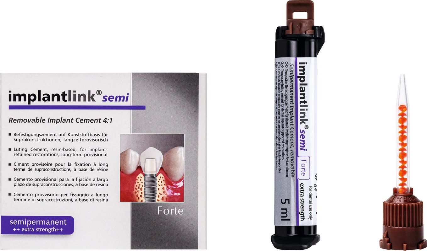 implantlink® semi Standardpackung forte 5 ml Kartusche mini-mix Monoart® Mundschutz Protection 3 EURONDA