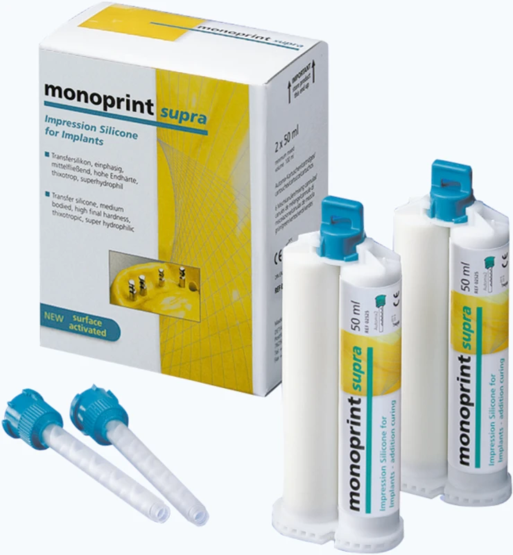 monoprint supra Packung 2 x 50 ml Doppelkartusche, 6 Mischkanülen