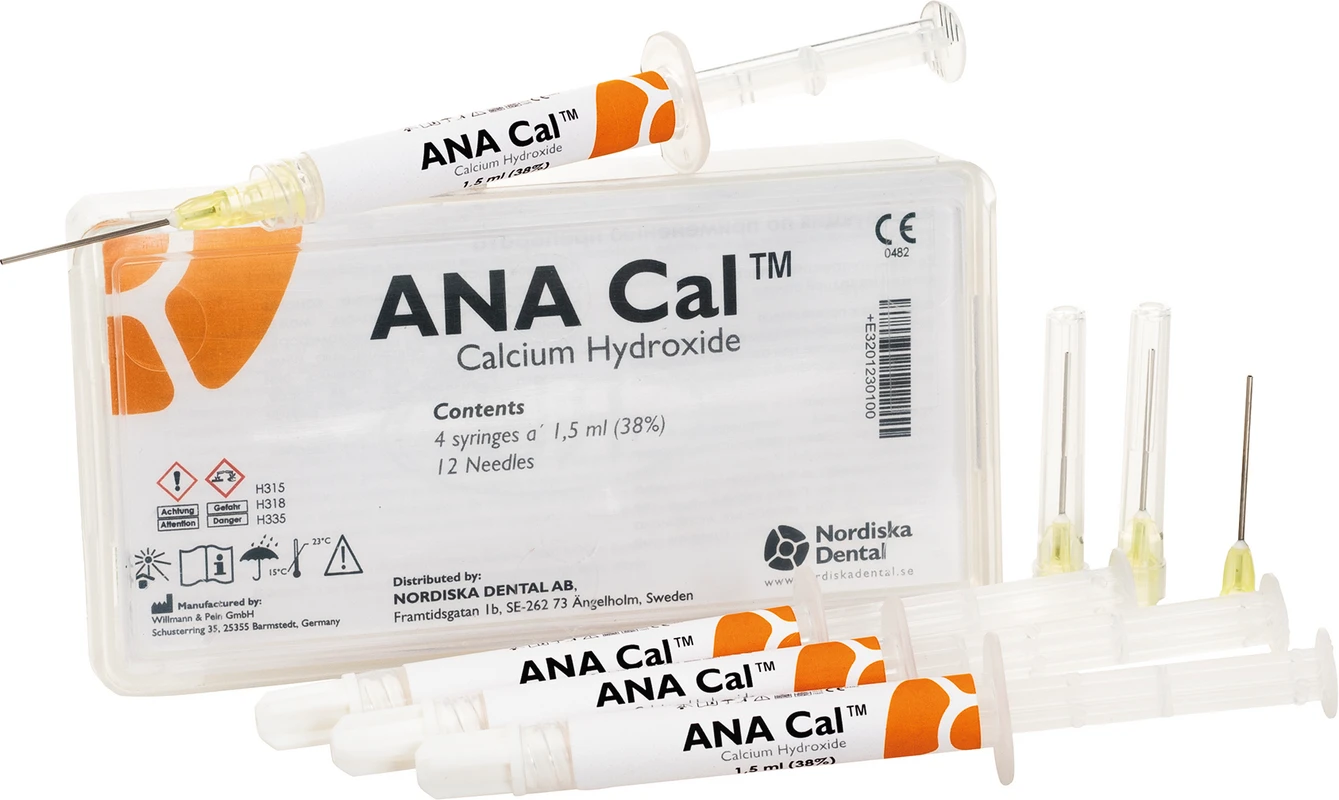 ANA Cal™ Packung 4 x 1,5 ml Spritze, 12 Aufsätze ANA Cal™ Nordiska Dental