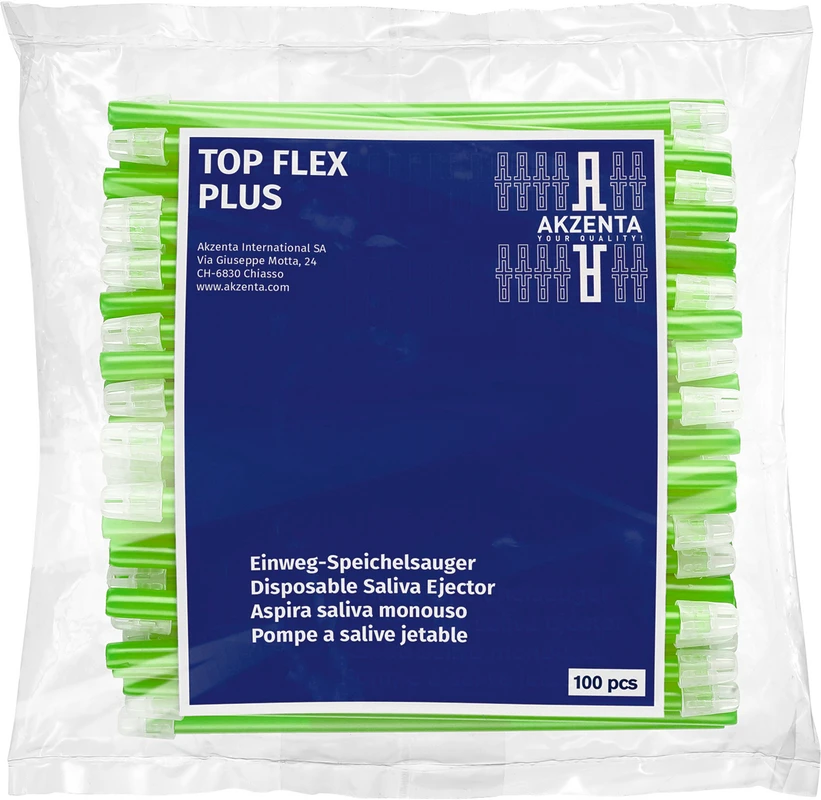 TOP FLEX Speichelsauger Packung 100 Stück fresh green