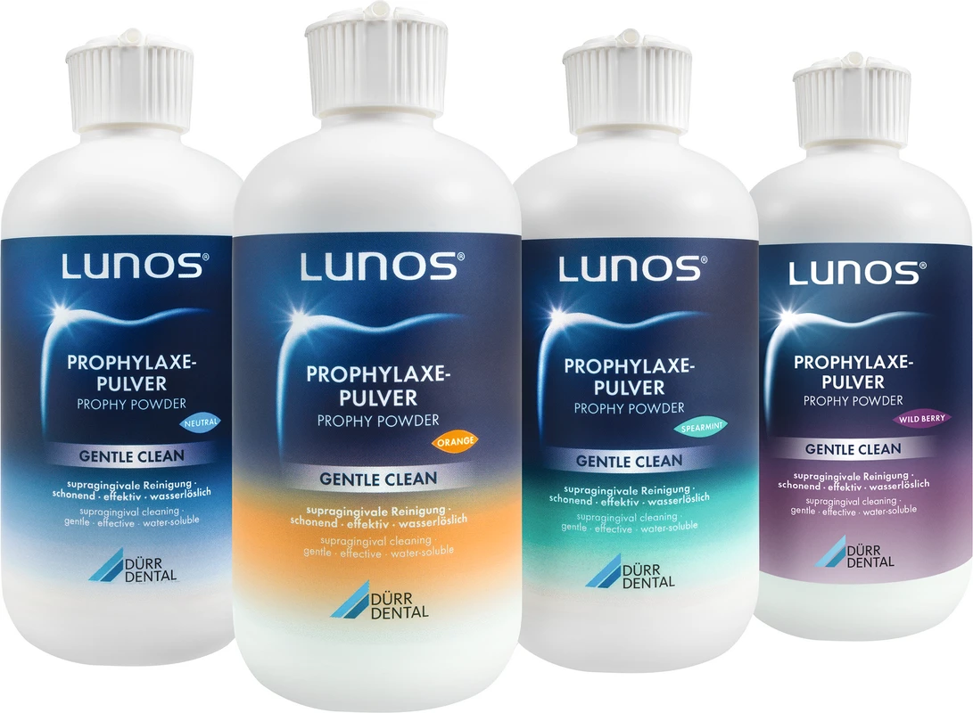 LUNOS® PROPHYLAXEPULVER GENTLE CLEAN Packung 4 x 180 g Neutral