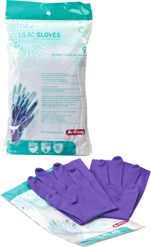 Lila Handschuhe Packung 3 Paar lila, Größe 9