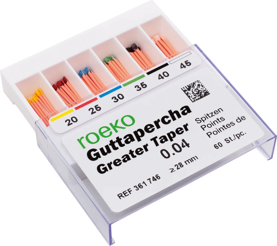 Guttapercha Greater Taper Packung 60 Stück Taper.04 ISO 020