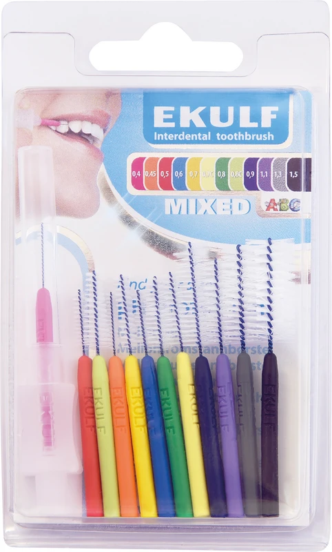 EKULF Interdentalbürsten ph professional Packung 12 Stück sortiert mit 1 Halter