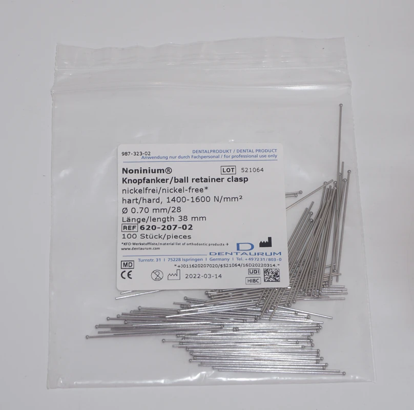 Noninium® Knopfanker Packung 100 Stück Ø 0,7 mm