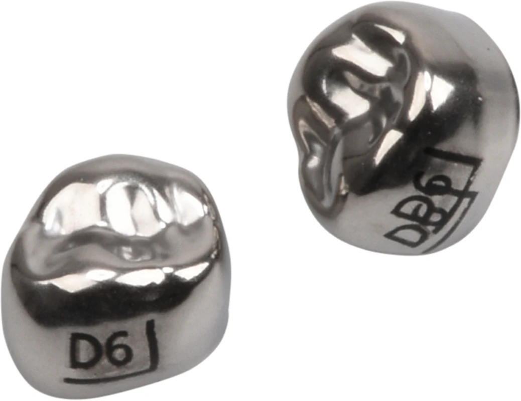 Edelstahlkronen Packung 5 Stück D-UR-6, für Milchmolaren