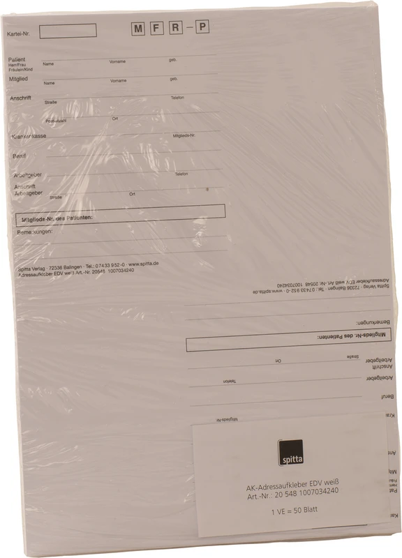 Karteikarten-Aufkleber Packung 50 Blatt weiß