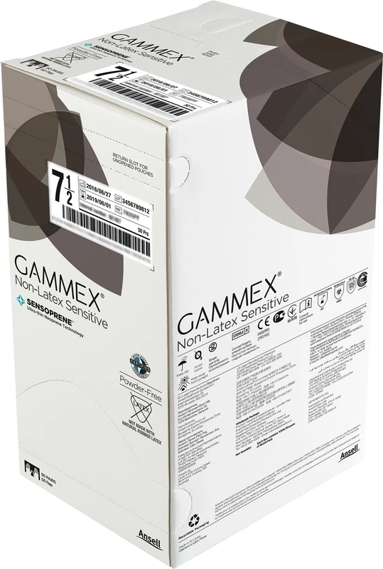 Gammex® Non-Latex Sensitive Packung 50 Paar puderfrei, natur, Größe 7