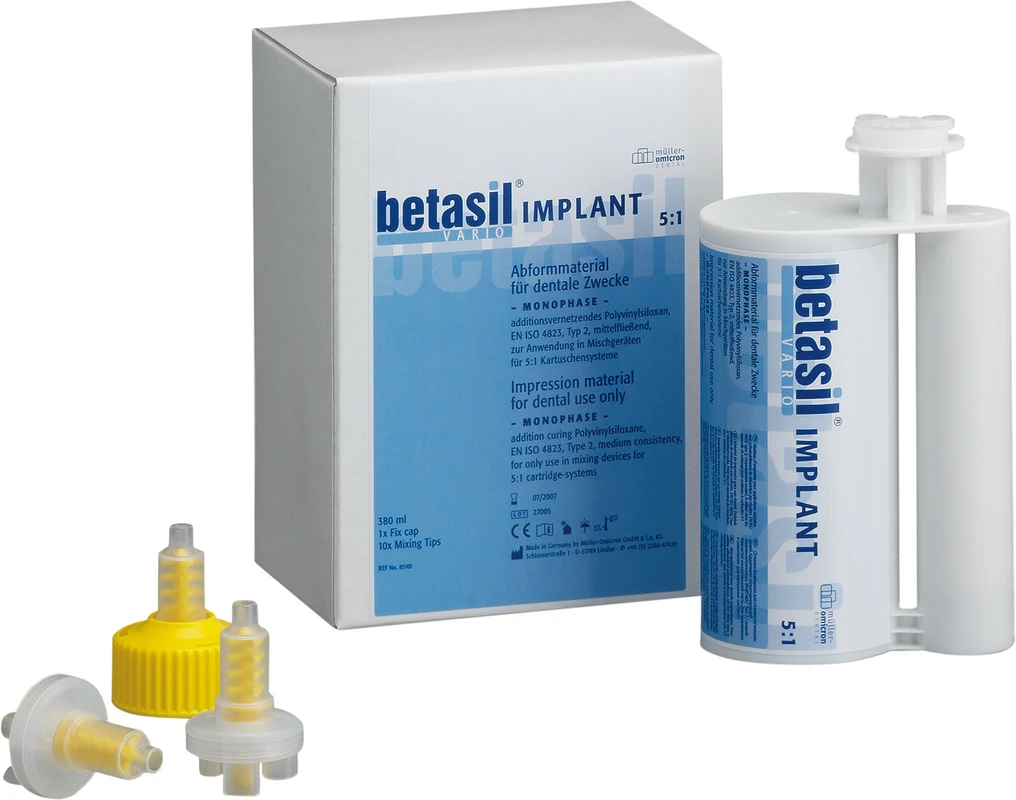 betasil® VARIO IMPLANT Großpackung 2 x 380 ml Kartusche, 1 Fix Cap betasil® VARIO IMPLANT Großpackung 2 x 380 ml Kartusche, 1 Fix Cap