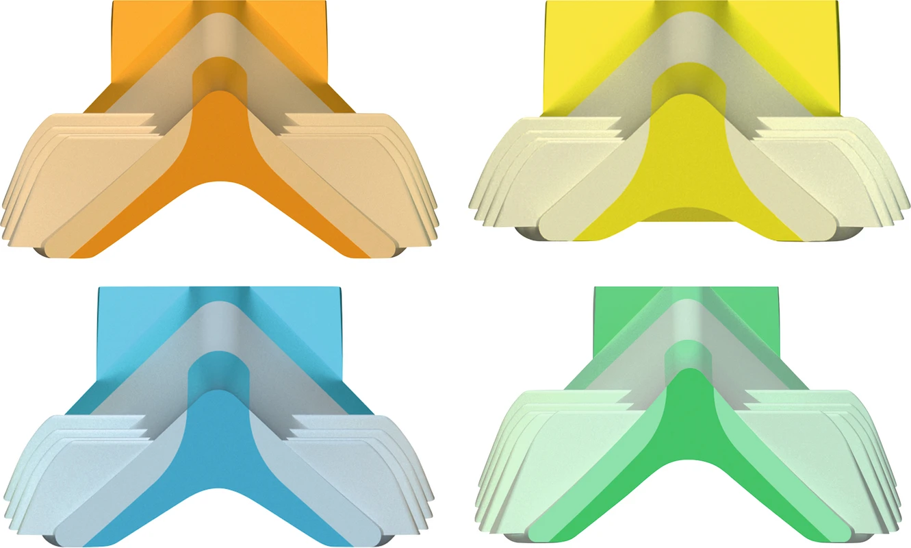Strata-G™ Teilmatrizen-Keile Set 400 Stück (100 x blau, 100 x grün, 100 x orange, 100 x gelb)