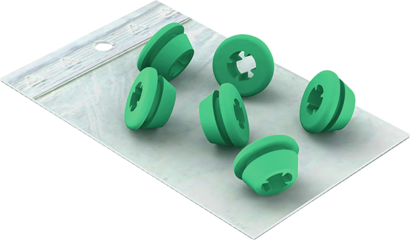 Silikon-Einsätze Packung 6 Stück No. 1, blau, Außen: Ø 11,5 mm, Innen: 1,9 mm