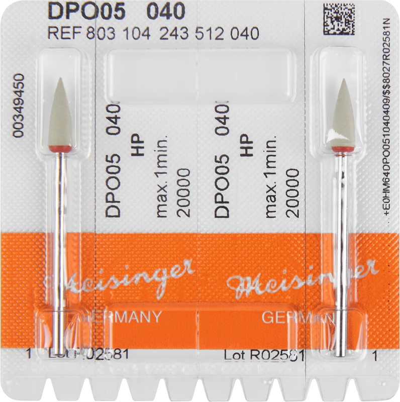 Diamantpolierer DPO02/05 Packung 2 Stück grau, HP, Figur 243, 13 mm, ISO 040 Diamantpolierer DPO02/05 Packung 2 Stück grau, HP, Figur 243, 13 mm, ISO 040