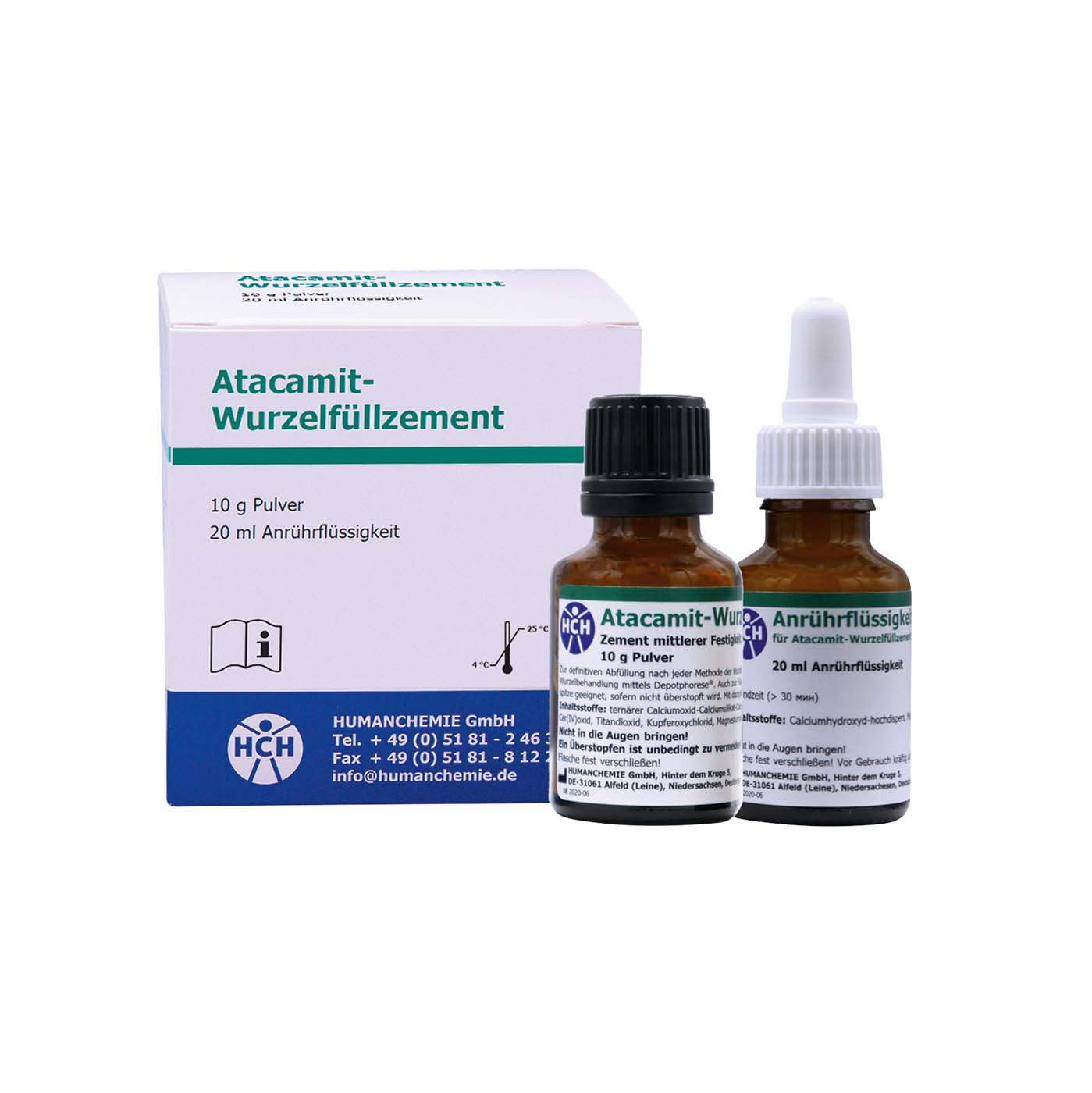 Atacamit-Wurzelfüllzement Packung 10 g Pulver, 20 ml Flüssigkeit Atacamit-Wurzelfüllzement HUMANCHEMIE