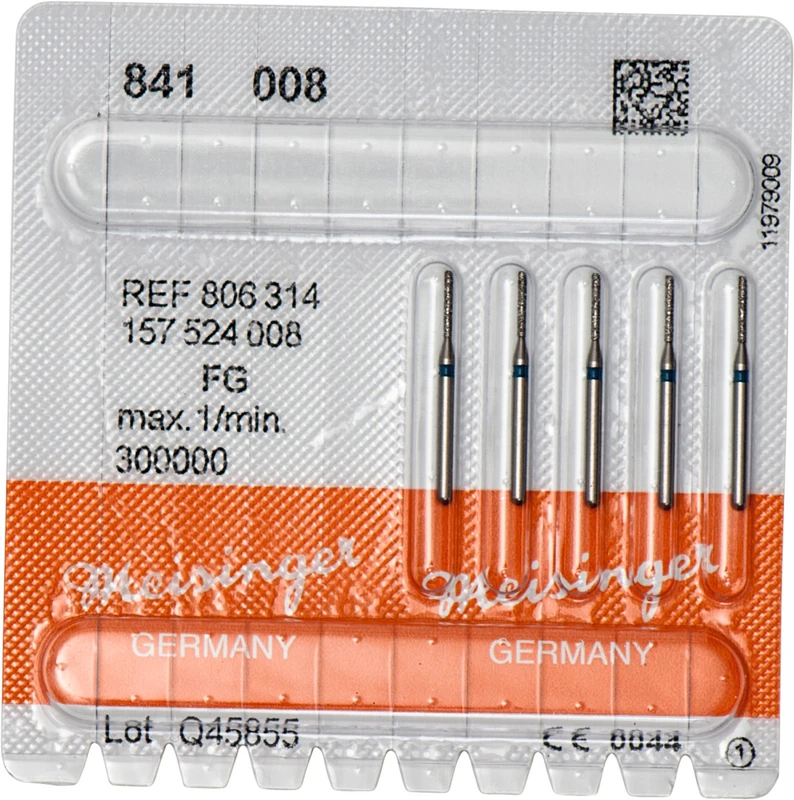 Diamanten 841 Packung 5 Stück blau mittel, FG, Figur 157 Zylinder abgerundet, 6 mm, ISO 008