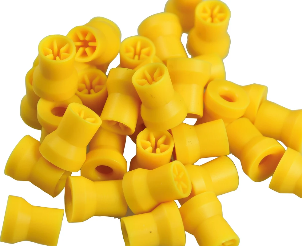 Farbige Prophy Cups Packung 30 Stück ocker lamellenförmig, weiches Gummi, Snap-On