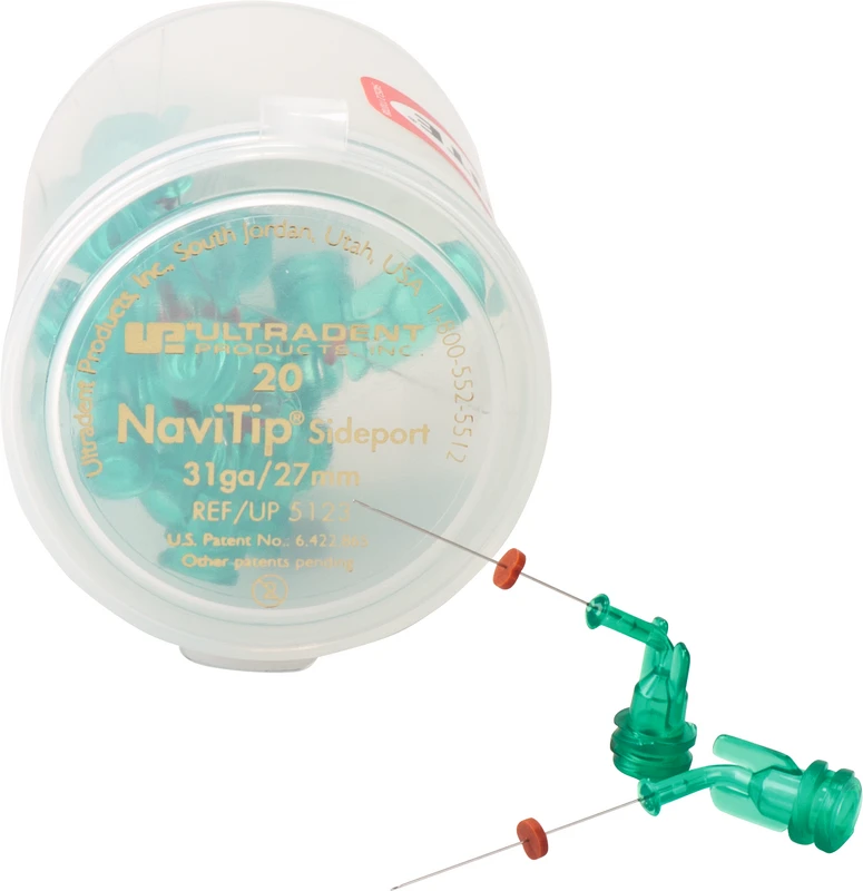 NaviTip™ Double Sideport Irrigator Packung 20 Stück grün, Ø 0,28 mm, 31ga, Länge 27 mm