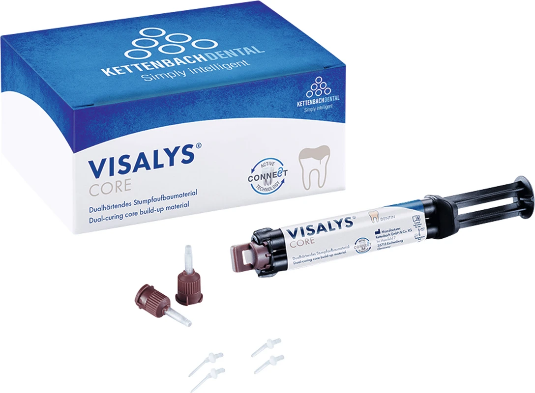 Visalys® Core Intro pack 9 g (5 ml) Spritze dentin, 10 Mischkanülen, 5 Intraoral tips, 5 Endo Tips Visalys® Core Kettenbach Dental