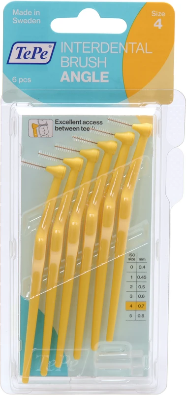 TePe® Interdentalbürsten Angle™ Packung 6 Stück gelb, Ø 0,7 mm