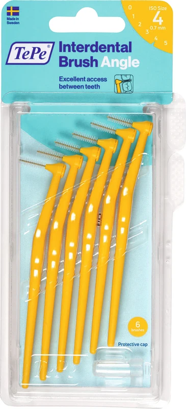 TePe® Interdentalbürsten Angle™ Packung 6 Stück gelb, Ø 0,7 mm