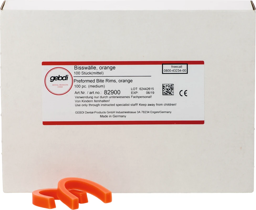 Bisswälle vorgeformt Packung 100 Stück orange, mittel
