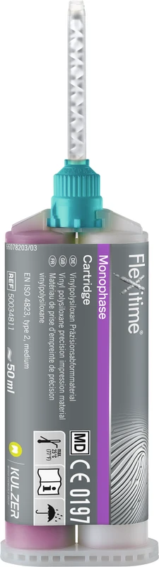 Flexitime® Packung 2 x 50 ml Doppelkartusche Monophase, mittelfließend, 6 Mischkanülen grün 1:1