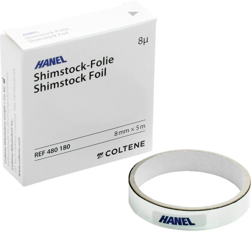 HANEL Shimstock-Folie, 8 µm Rolle 5 m lang, 8 mm breit, metallic
